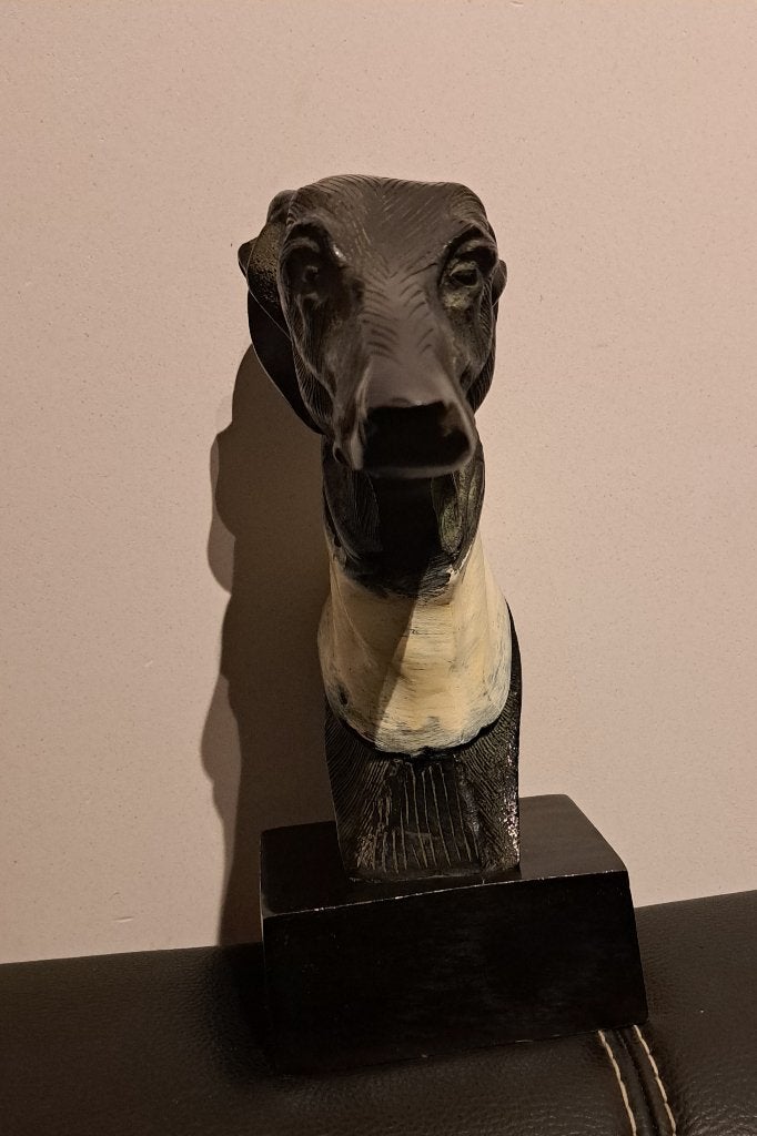 Karakteristieke Greyhound / Whippet Buste van Gietijzer, Enlèvement ou Envoi, Bronze