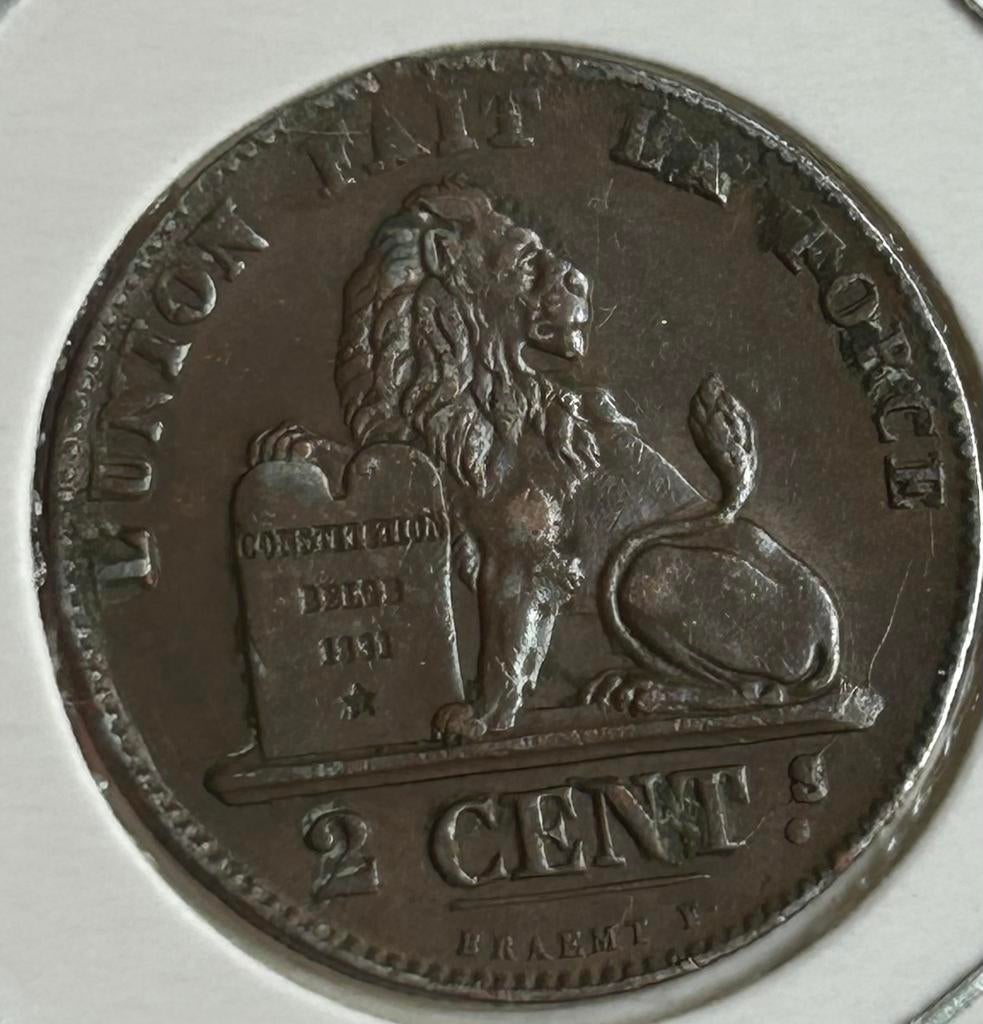 2 cent 1857 leopold 1, Postzegels en Munten, Ophalen of Verzenden