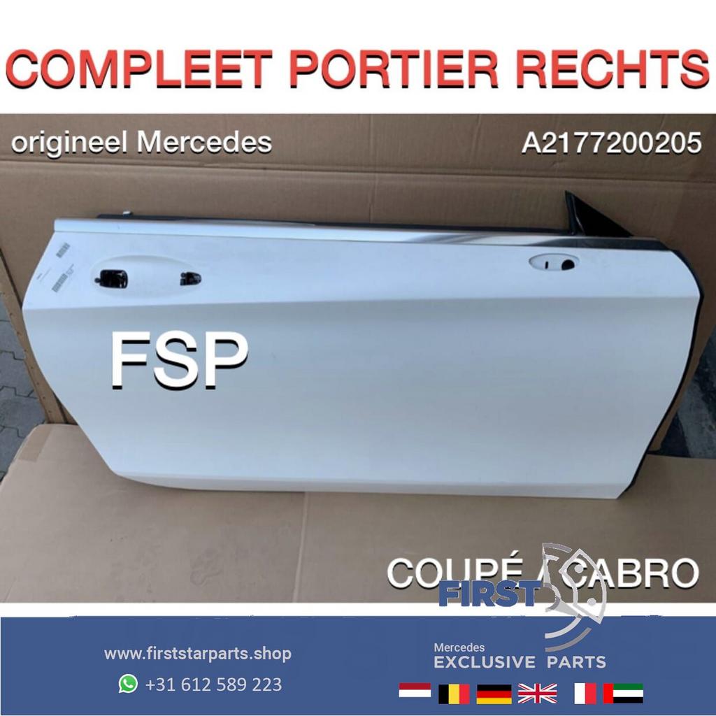 W217 C217 A217 PORTIER RECHTS COMPLEET S KLASSE DEUR CABRIO, Utilisé, Droite, Porte, -