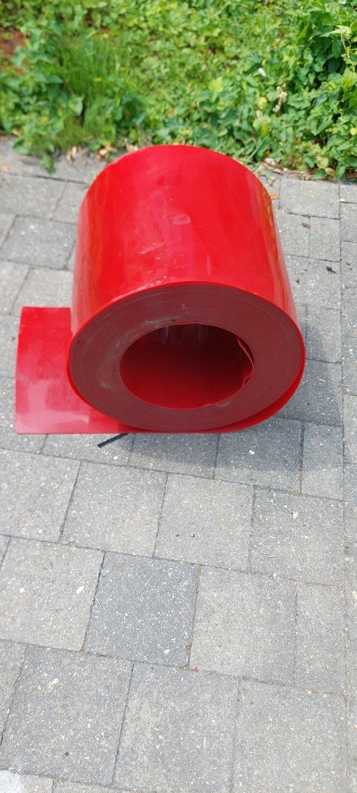 Lasgordijn PVC rood transparant – +/-40 meter, Ophalen, PVC