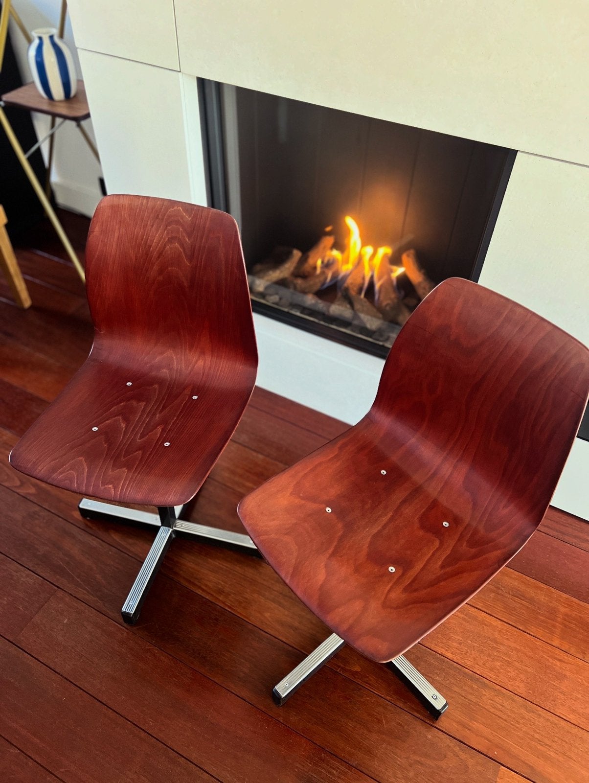 Setje van twee Pagholz stoelen. Jaren 70 Flöttoto, Maison & Meubles, Enlèvement, Comme neuf, Deux