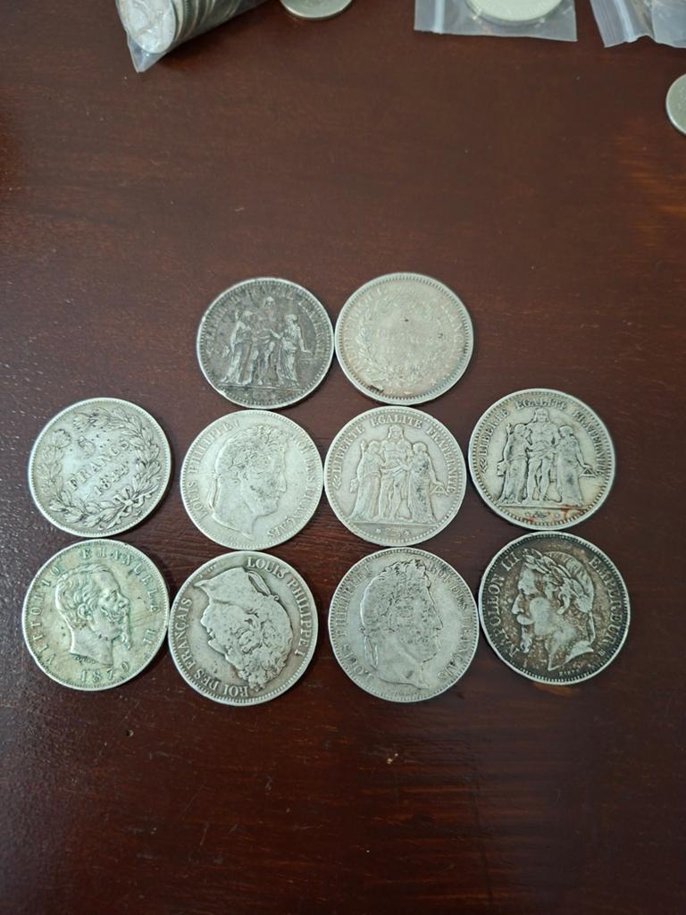Mélangez 10 pièces d'argent, Timbres & Monnaies, Enlèvement, Argent, Argent
