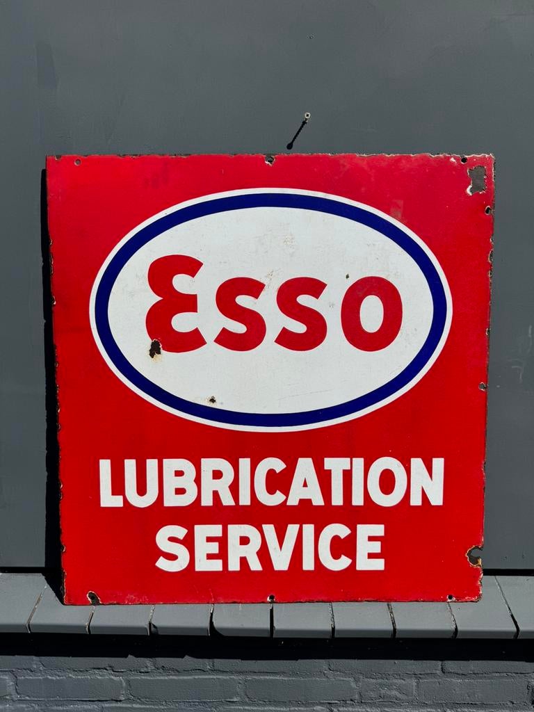 Panneau d'affichage en émail Esso 1939, Enlèvement ou Envoi, Utilisé, Panneau publicitaire