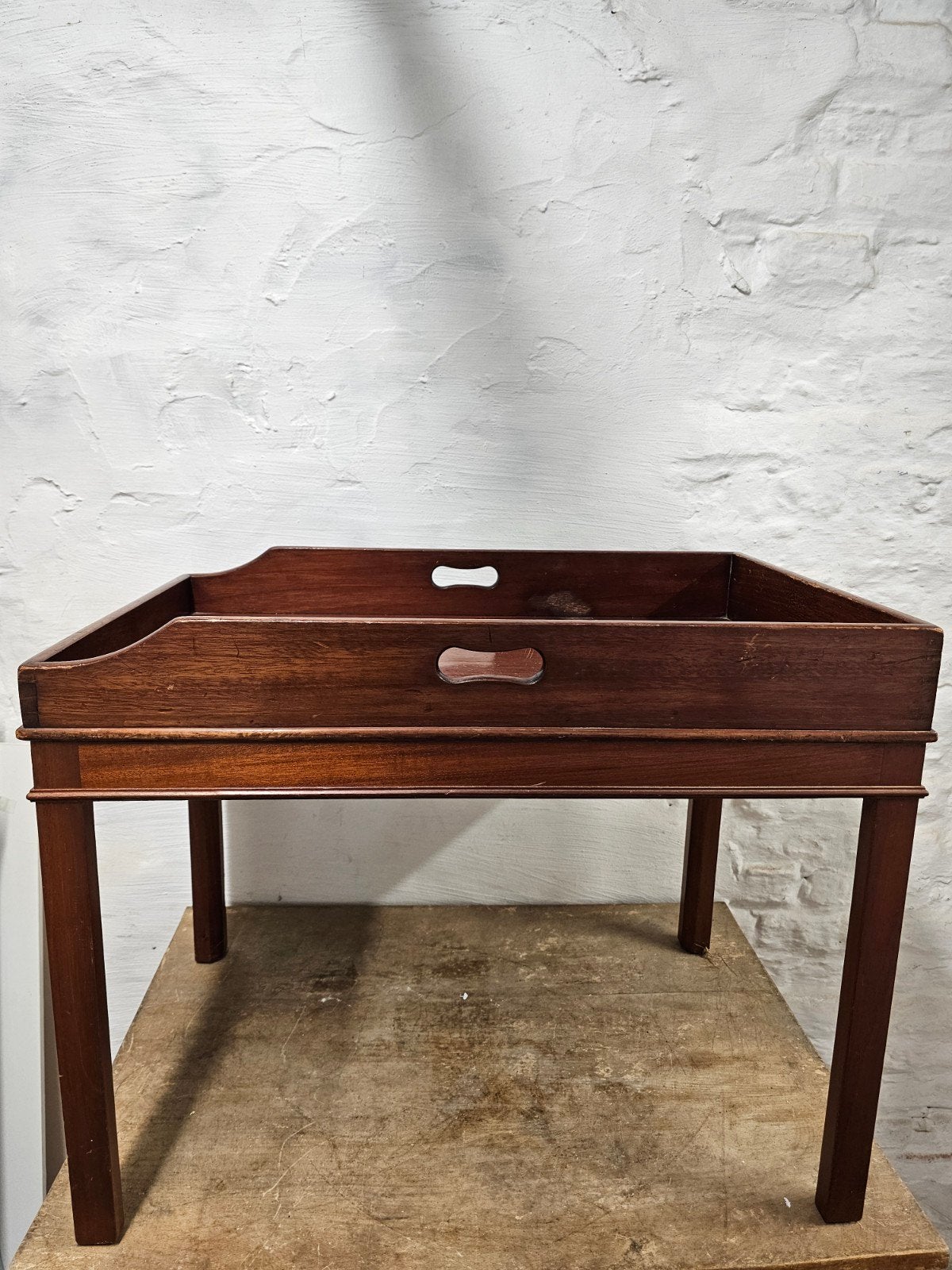 Antieke Victoriaanse bijzettafel  met dienblad., Antiek en Kunst, Ophalen
