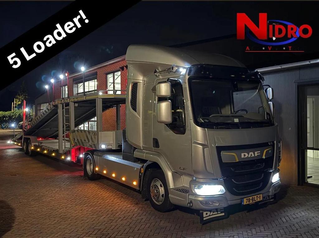 DAF LF 230 Autotransporter / 5 Lader / Veldhuizen / Automaat, Autos, Argent ou Gris, Achat, Euro 6, Carnet d'entretien