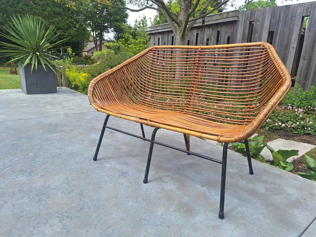 Vintage Rohé Noordwolde Rotan Fauteuil – Jaren ’60, Jardin & Terrasse, Chaises de jardin, Enlèvement