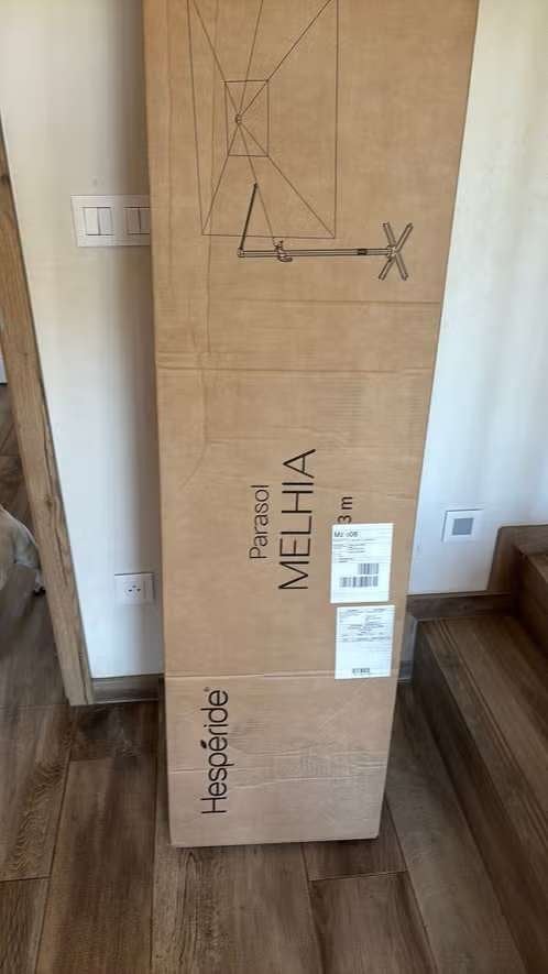 Nieuwe vierkante kantelparasol in offset MELHIA Antraciet, Tuin en Terras, Nieuw, Ophalen of Verzenden, Zweefparasol, Kantelbaar