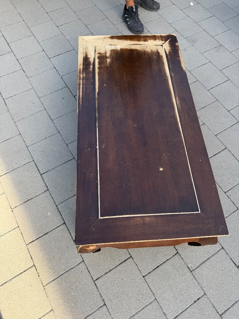 Table basse asiatique en bois - à restaurer - 120  60 cm, Aziatisch, Enlèvement, Utilisé, 75 cm ou plus