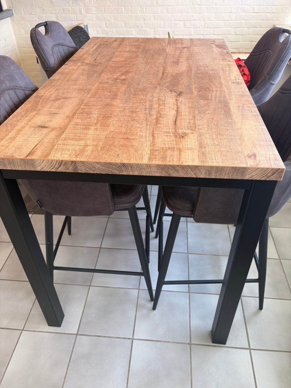 Bartafel met 6 luxe barkrukken, Huis en Inrichting, Tafels | Eettafels, Ophalen, Gebruikt