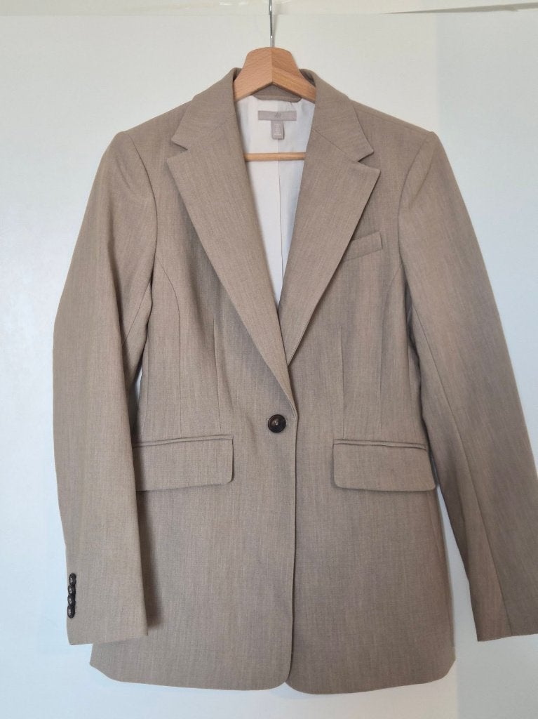 Blazer beige, H&M, Enlèvement ou Envoi, Comme neuf, Manteau