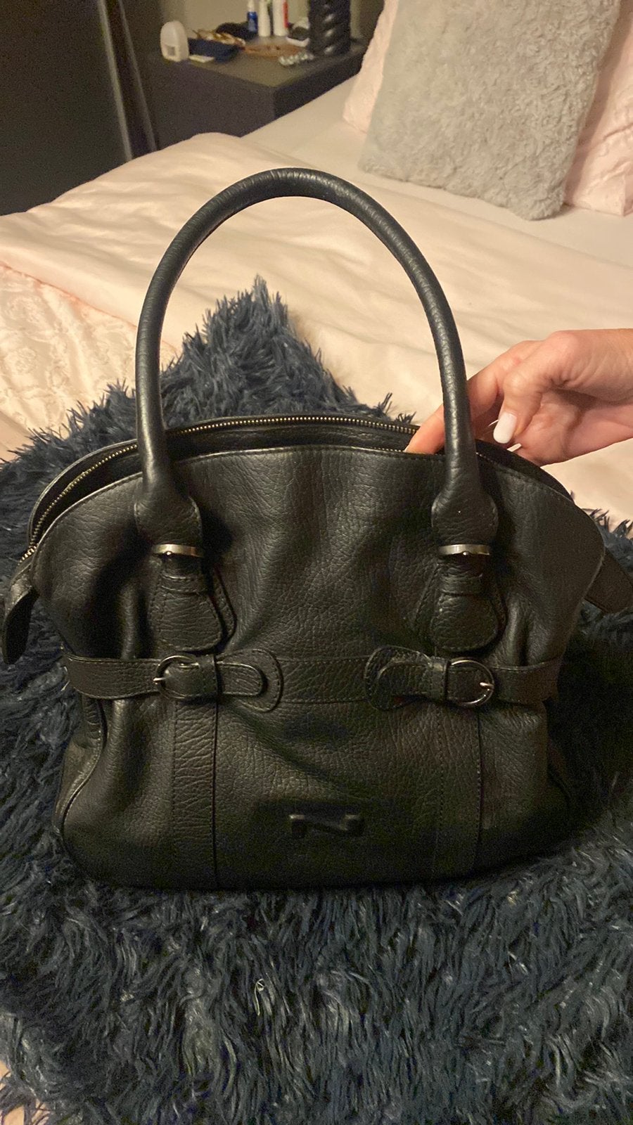 Handtas “Natan” in leder, Handtassen en Accessoires, Ophalen, Zo goed als nieuw, Handtas