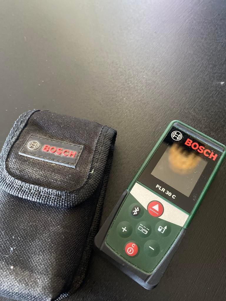Bosch PLR 30 C laser afstandsmeter (Bluetooth) + hoes, Doe-het-zelf en Bouw, Ophalen, Gebruikt, Afstand
