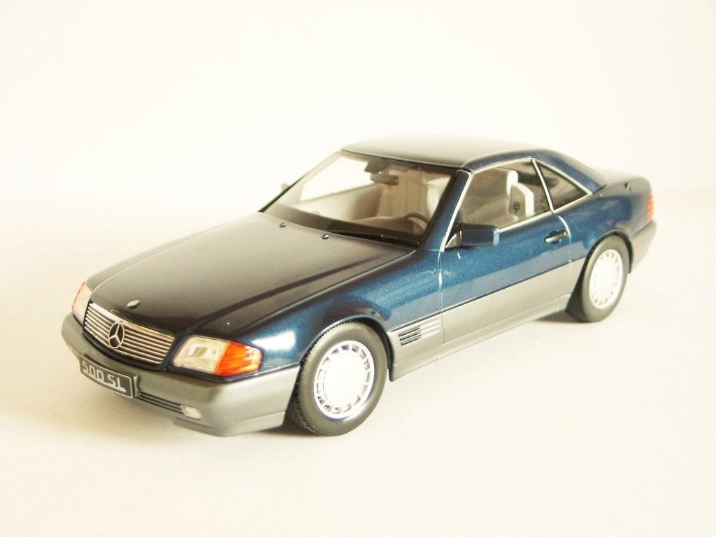 1/18 - KK Scale - Mercedes Benz 500 SL (R129) blauw metallic, Enlèvement ou Envoi, Neuf