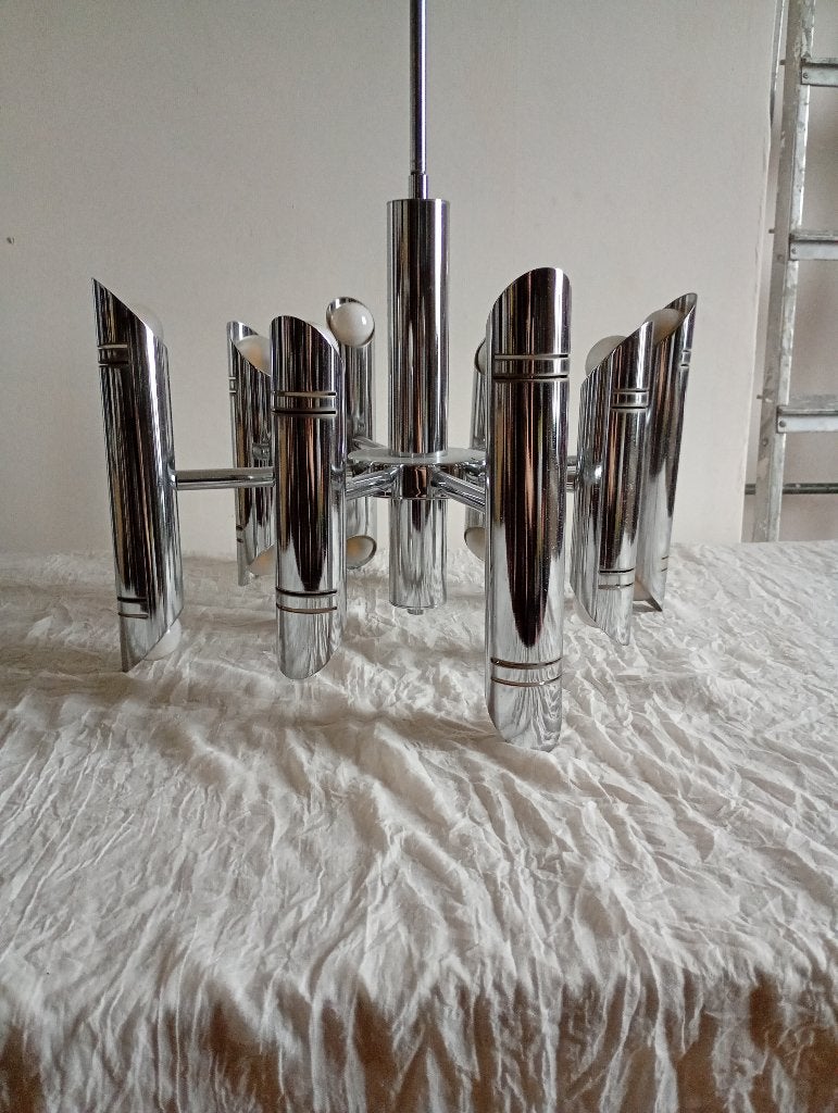Lampe suspendue Goffredo Reggiani vintage Space Age 1970, Enlèvement, Comme neuf, Suspension, Vintage