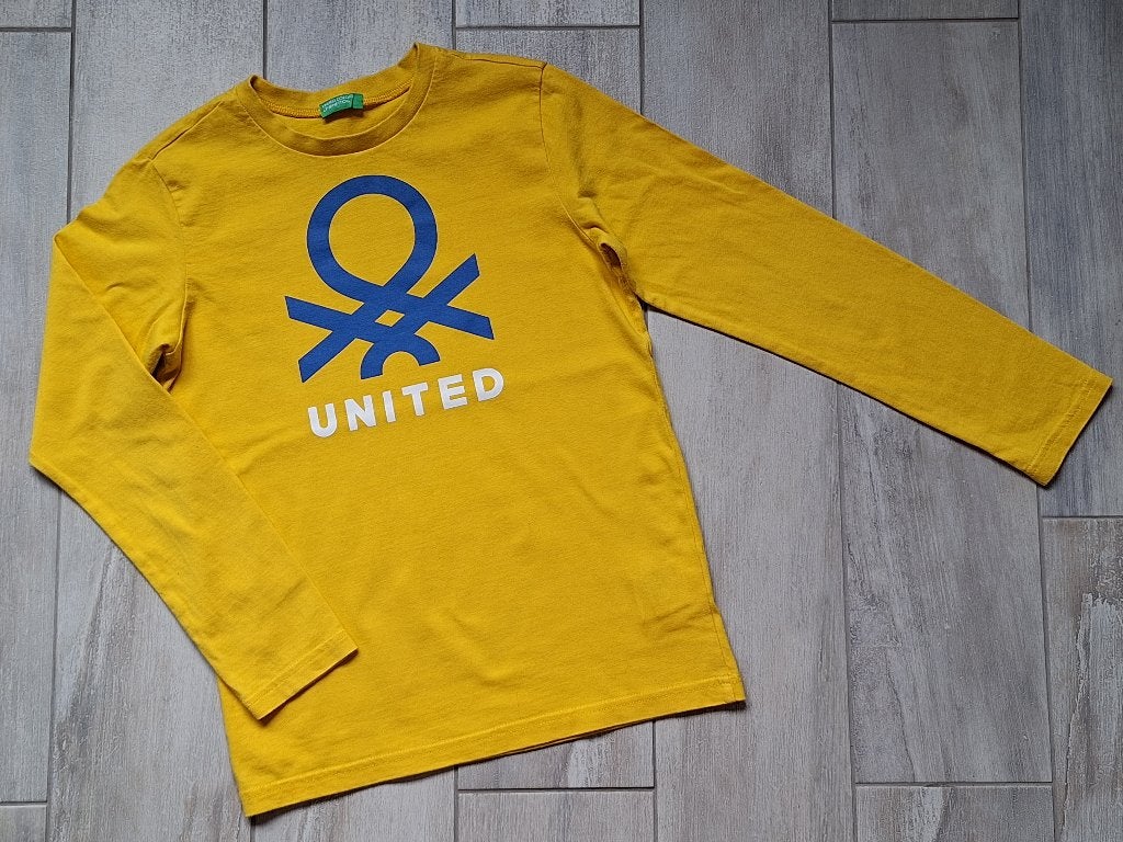 ★ M128/134 - Longsleeve Benetton, Kinderen en Baby's, Kinderkleding | Maat 128, Zo goed als nieuw, Jongen, Shirt of Longsleeve