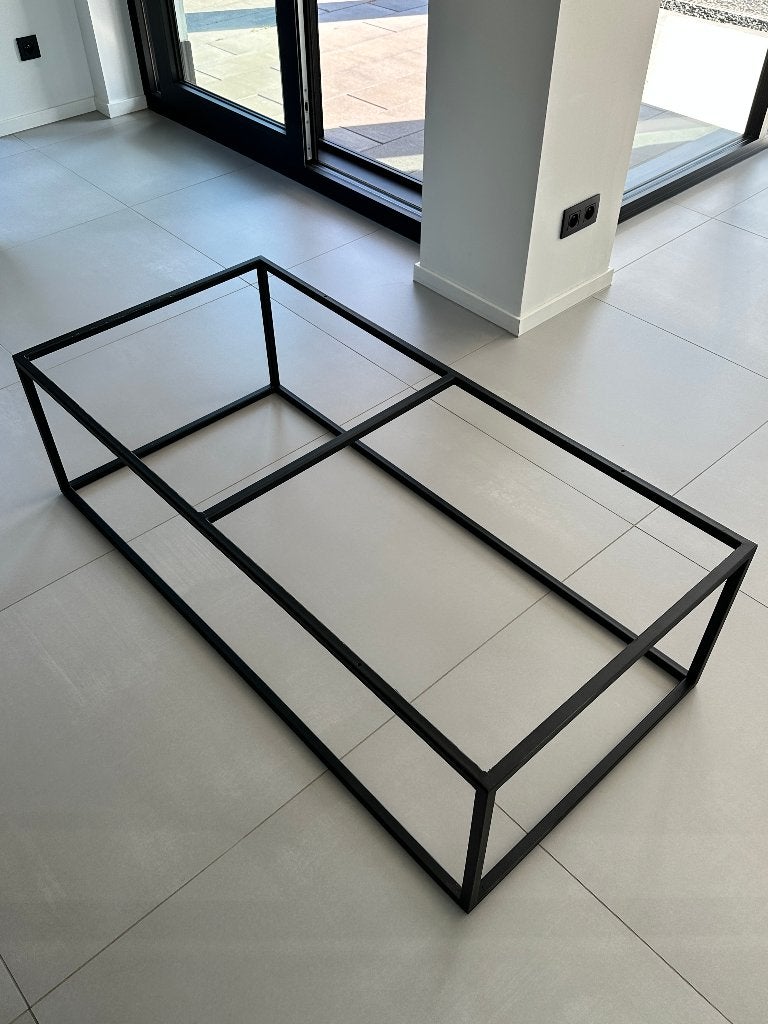Onderstel salontafel zwart staal, Ophalen, Tafelpoot, 100 tot 150 cm, 50 tot 100 cm