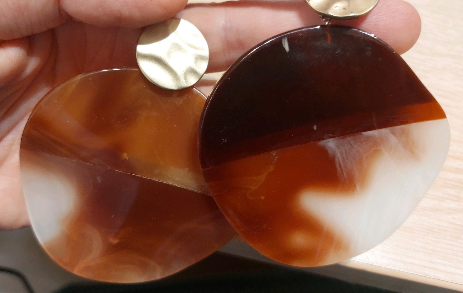 Grote vintage oorbellen, Handtassen en Accessoires, Overige materialen, Overige kleuren, Ophalen of Verzenden, Zo goed als nieuw