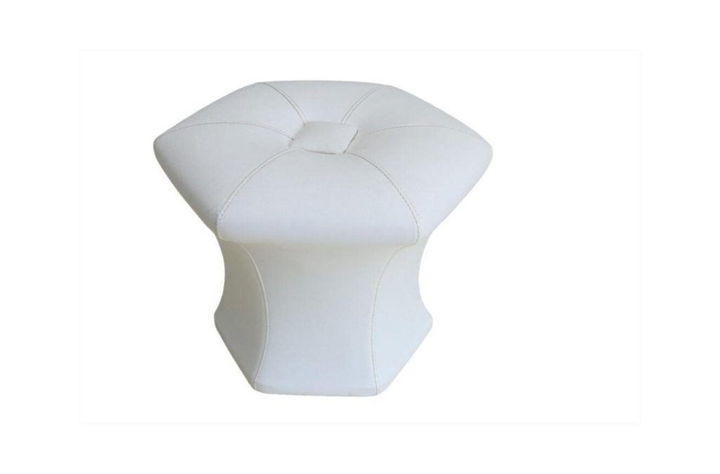Pouf hexagonal sculptural en soie blanche, Enlèvement