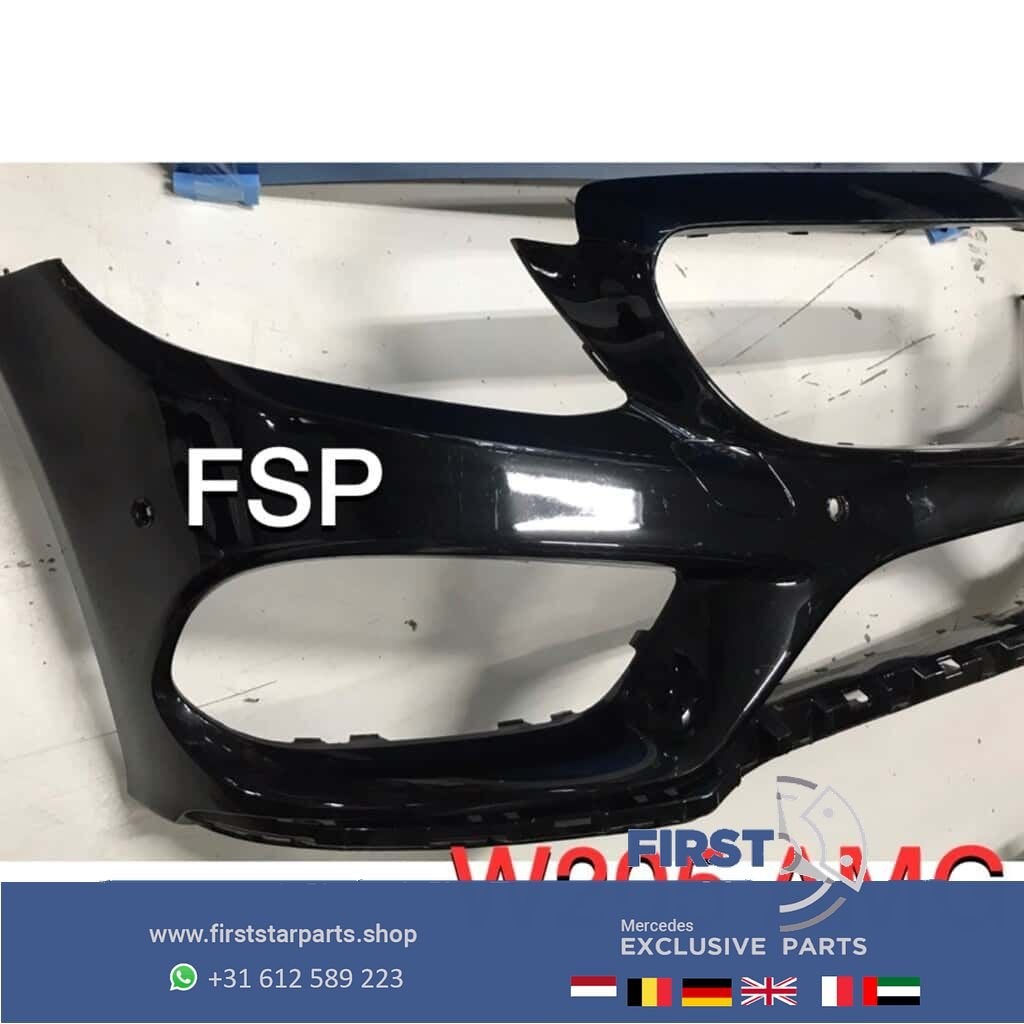 W205 AMG Voorbumper zwart Mercedes C Klasse 2014-2019 origin, Gebruikt, -, Voor, Ophalen of Verzenden