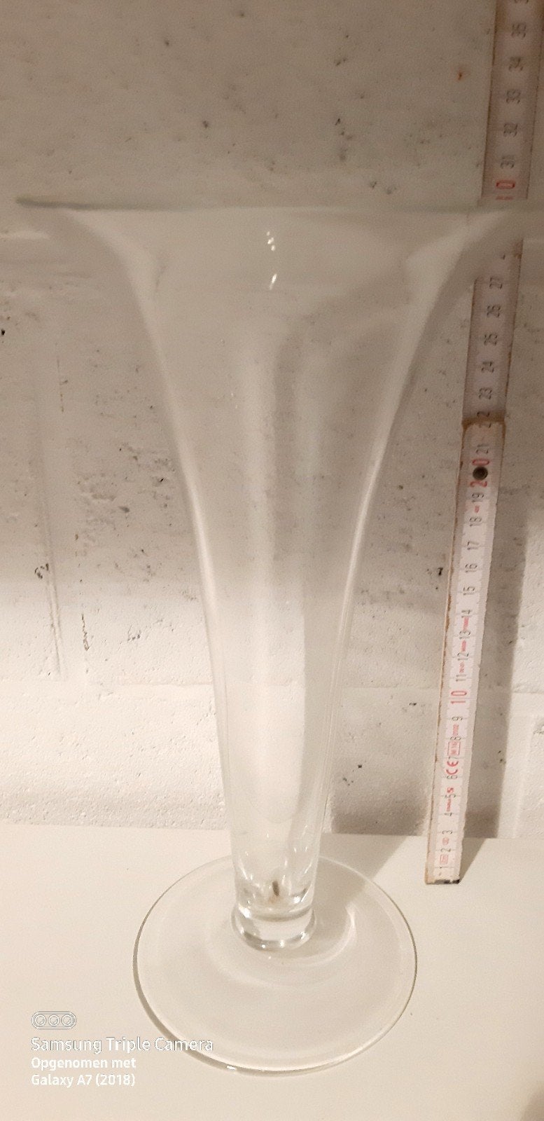 Vase en verre, 30 cm, Comme neuf, Verre, Transparent