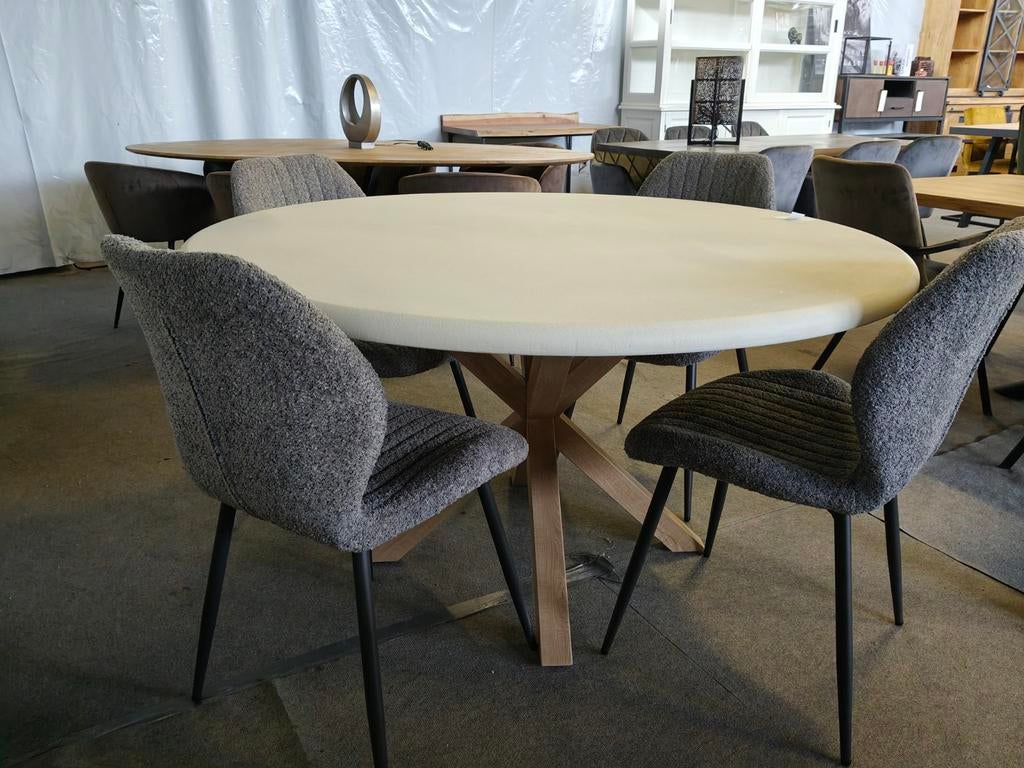 Unieke ronde eettafel mortex (outlet), Ophalen, Nieuw