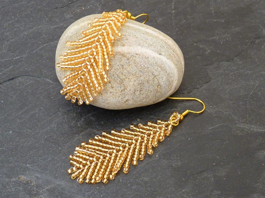 Boucles d'oreilles - Plumes, Bijoux, Sacs & Beauté, Boucles d'oreilles, Neuf, Enlèvement ou Envoi, Or, Verre