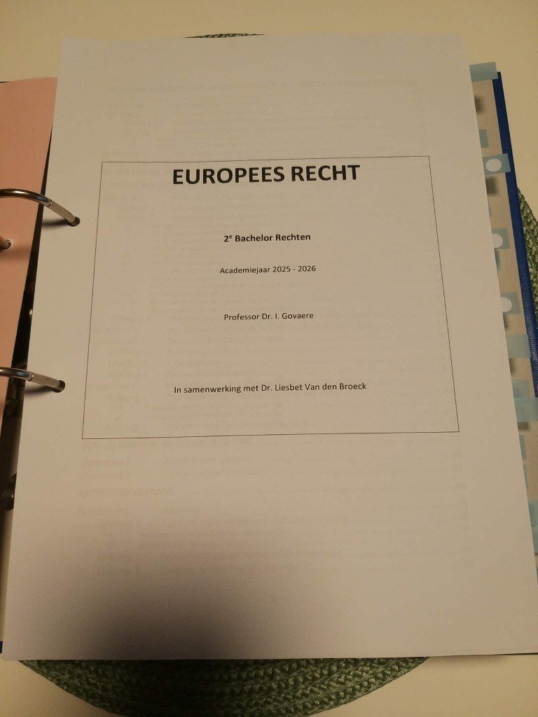 Cursus Europees Recht Rechten UGent, Boeken, Studieboeken en Cursussen, Ophalen, Zo goed als nieuw, Hoger Onderwijs