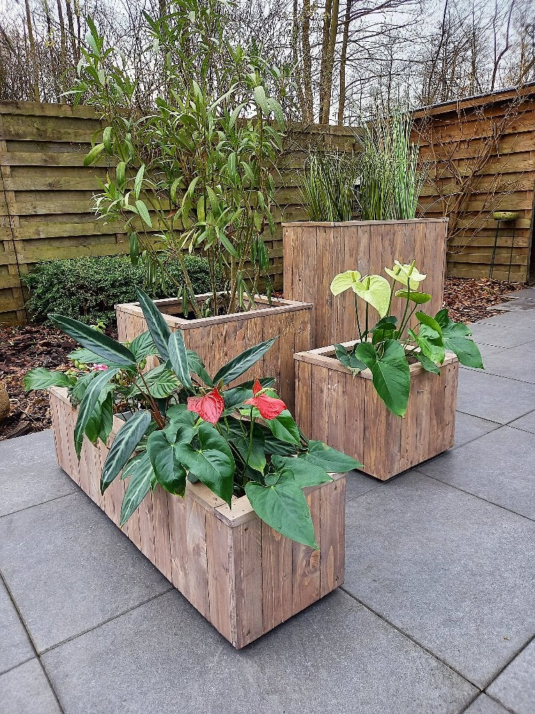 bloemen/planten bakken steigerhout look handgemaakt, Ophalen, Nieuw, Hout
