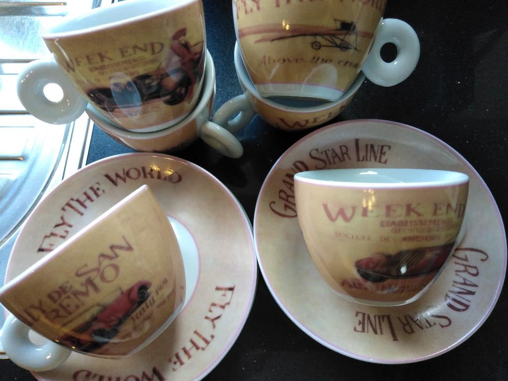 Koffieservies "Weekend", Huis en Inrichting, Ophalen of Verzenden, Zo goed als nieuw, Compleet servies