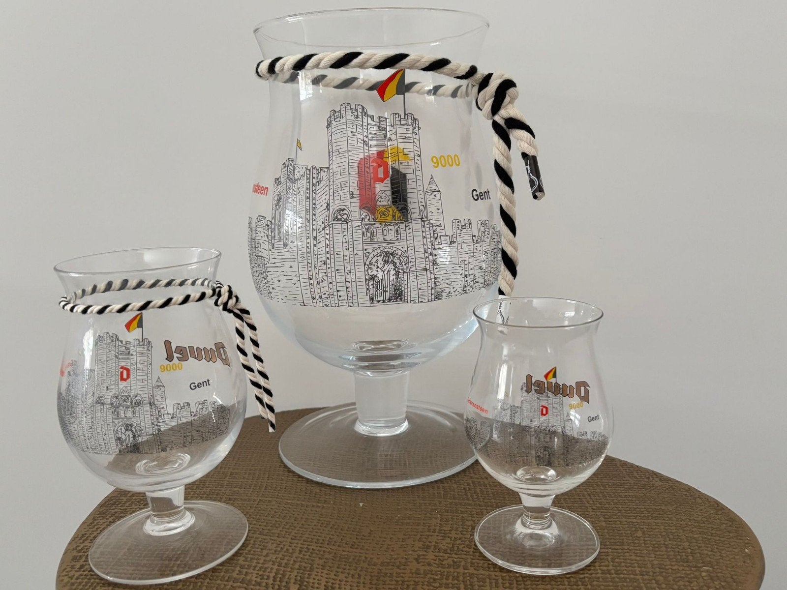 Duvel glas Set Gentse verzamelaars, Verzamelen, Glas en Drinkglazen, Ophalen of Verzenden