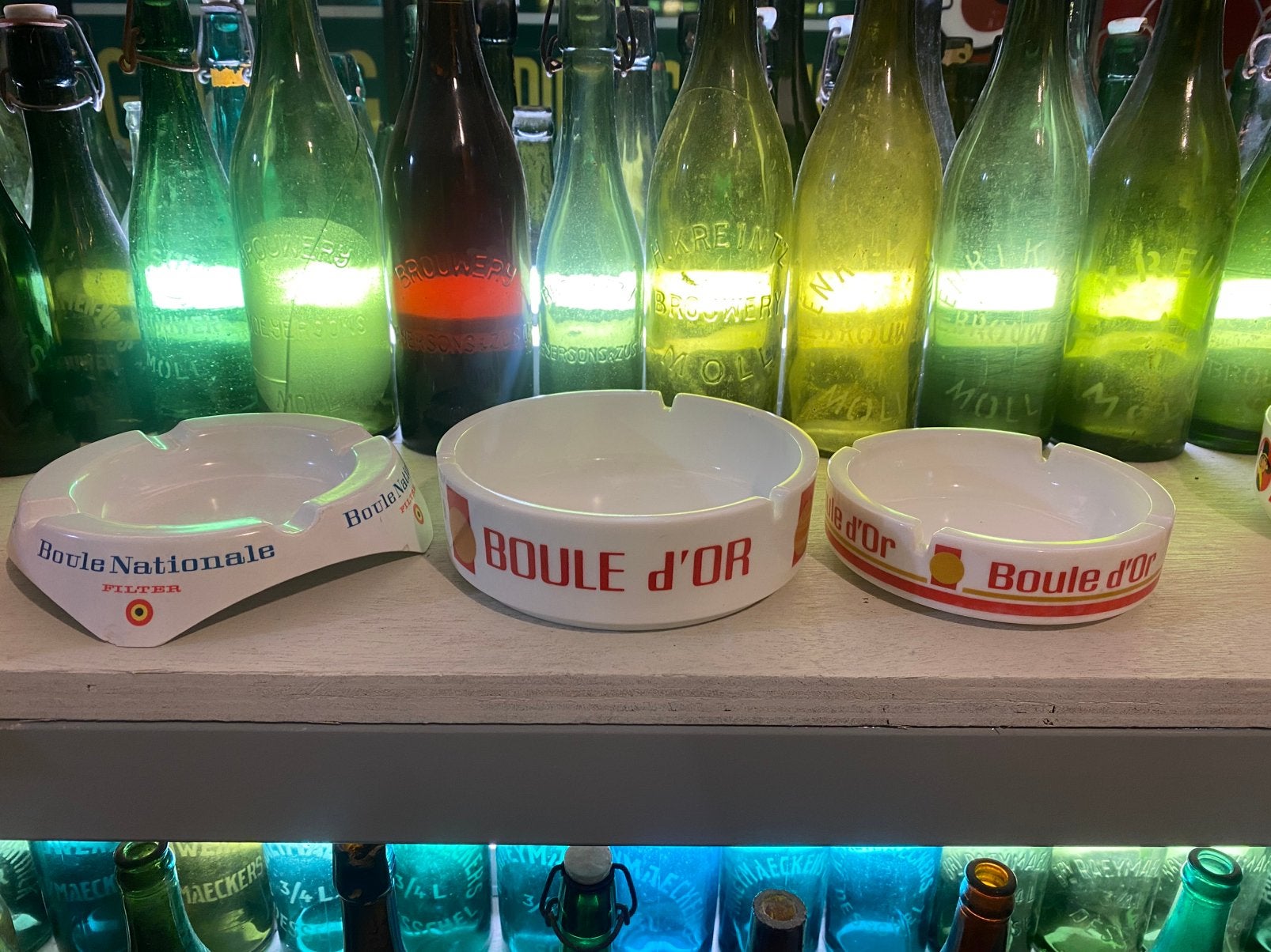 3 asbakken boule nationale en boule d’or, Ophalen, Gebruikt