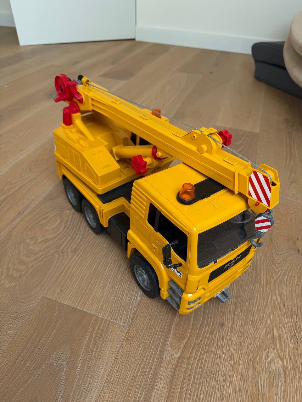 Bruder MAN vrachtwagen met hijskraan / Kraanwagen, Ophalen of Verzenden, Gebruikt