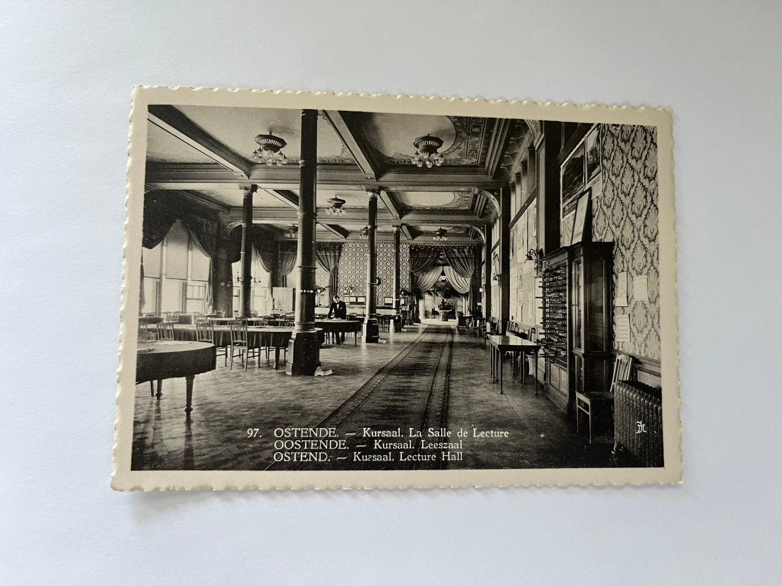 Salle de lecture Ostend Kursaal Phototypie d'Art Bruxelles, Enlèvement ou Envoi, Avant 1920, Non affranchie, Flandre Occidentale