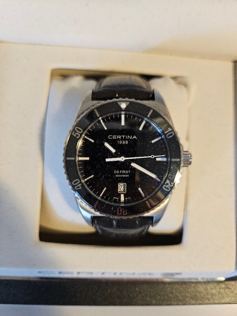 Certina DS First 200M – Zwitsers horloge, Montre-bracelet, Autres marques, Enlèvement ou Envoi, Cuir