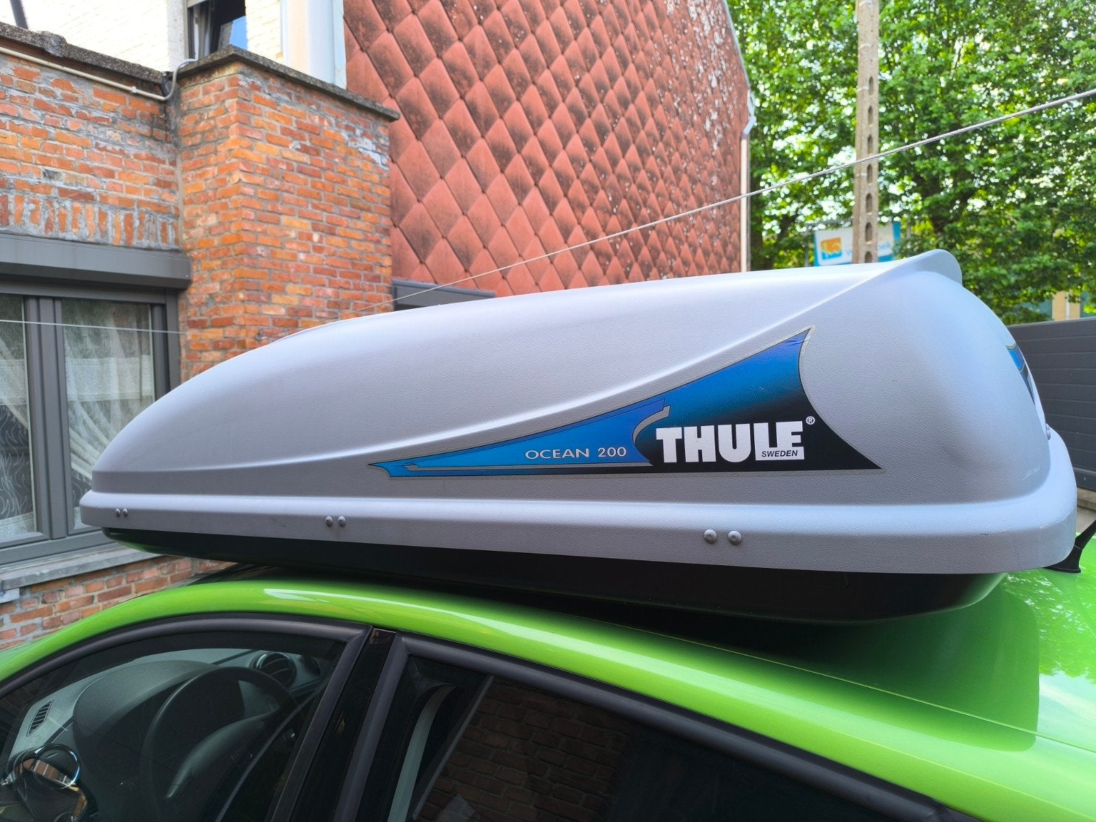 Thule ocean 200, grijze autodakkoffer van 450 liter., Auto diversen, Dakkoffers