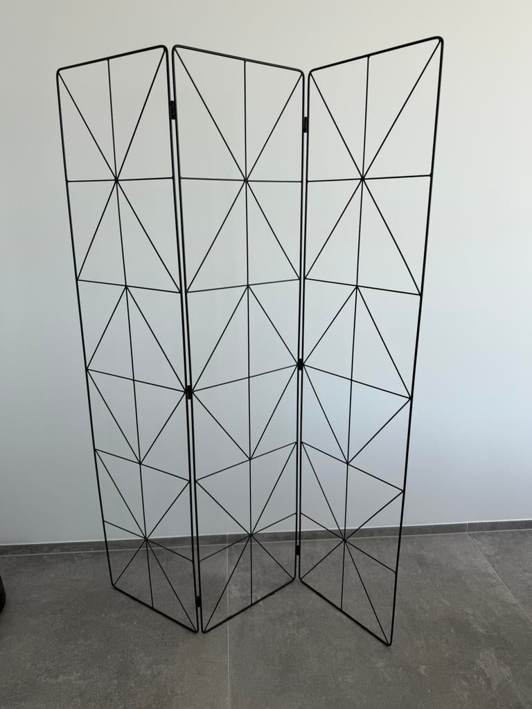 Roomdivider kamerscherm zwart metaal, Ophalen, Gebruikt