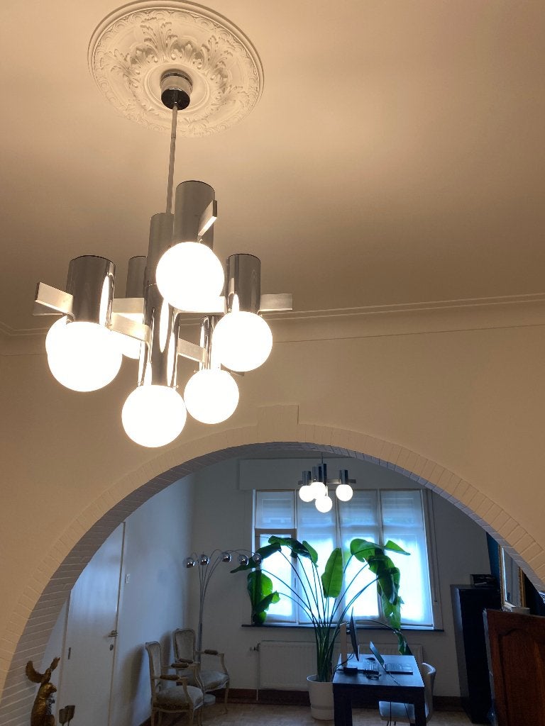 Twee lusters Gaetano Sciolari, Ophalen, Zo goed als nieuw, Glas, VIntage