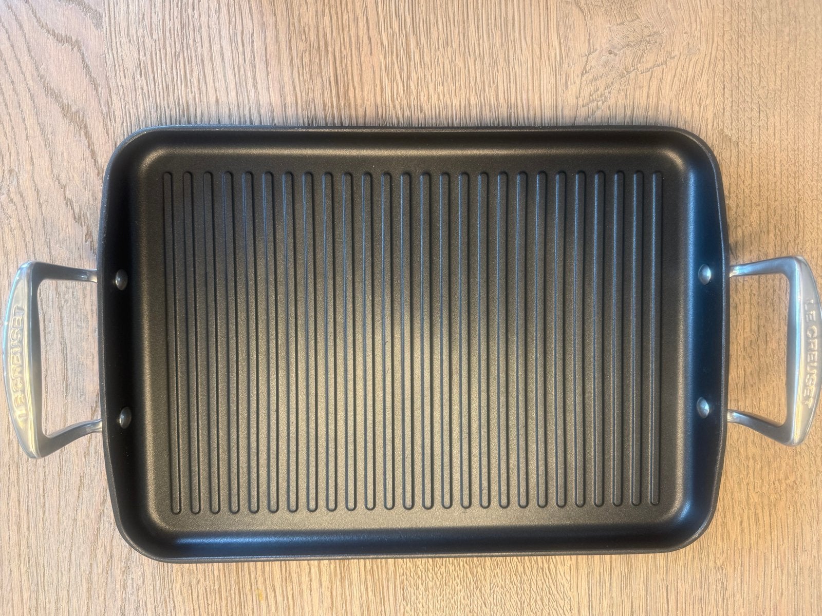 Le Creuset XL-grillplaat van 34 cm “zo goed als nieuw”, Compatible lave-vaisselle, Enlèvement, Comme neuf, Le Creuset