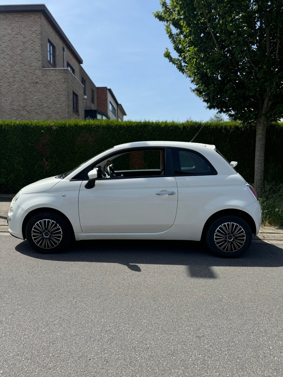 Fiat 500 Automaat (Zie beschrijving), Auto's, Euro 5, 1242 cc, Leder en Stof, Wit
