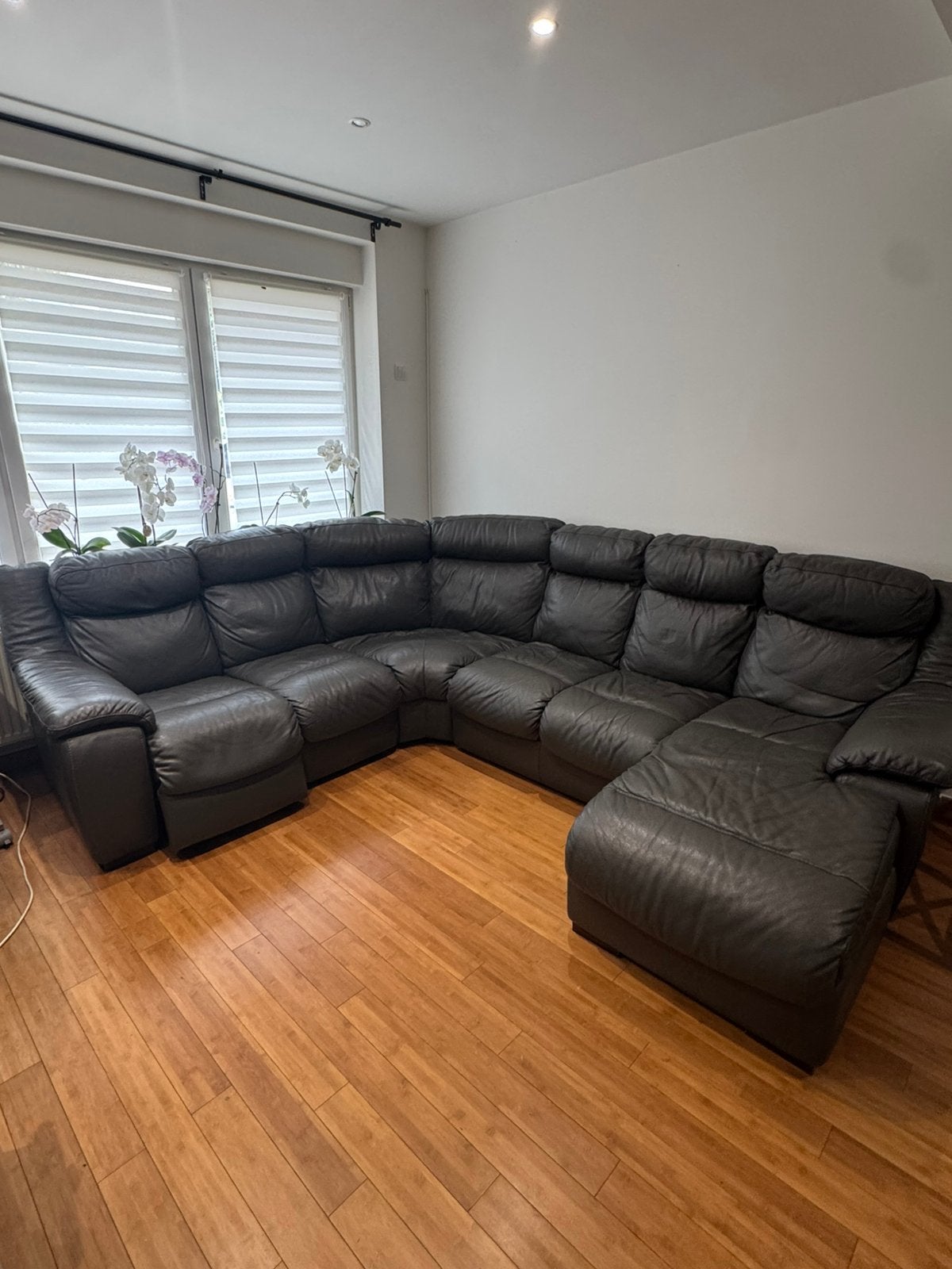 Canapé en cuir d’angle, 6 places, Maison & Meubles, Canapés | Coins salons complets, Comme neuf, Cuir, Enlèvement