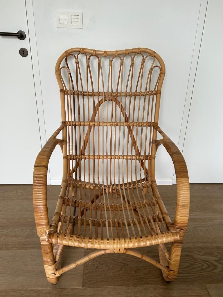 Rotan zetel (als nieuw!), Ophalen, Zo goed als nieuw, Eenpersoons, Riet of Rotan