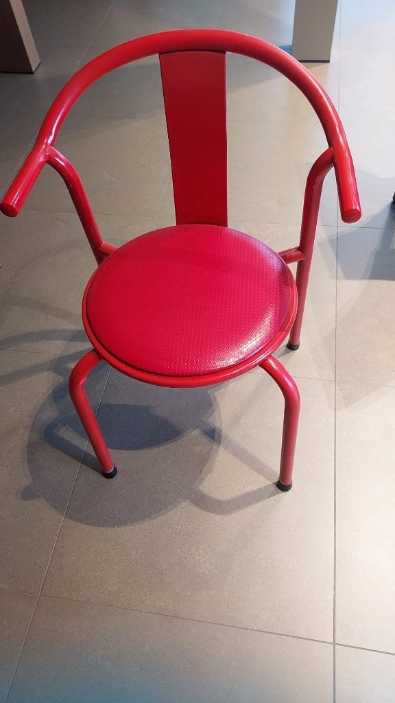 Set van 4 rode stoelen – retro/modern, Ophalen, Gebruikt, Modern retro, Vier