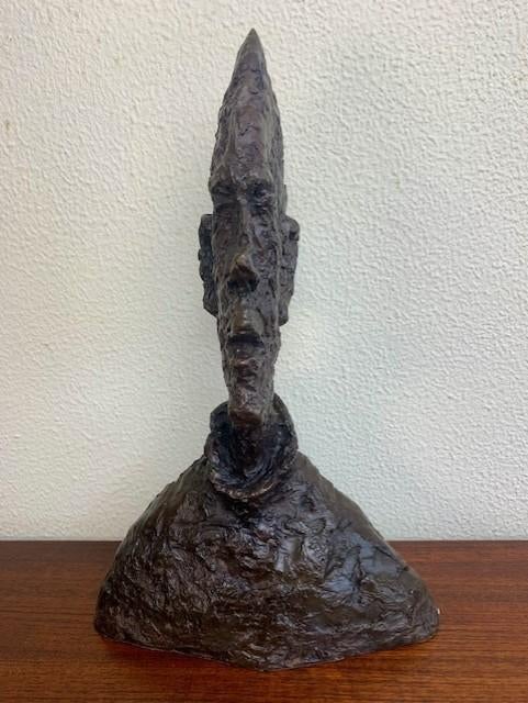 Bronzen Beeld Alberto Giacometti Grande Tête Mince Diego, Buste, Brutalistisch, Ophalen of Verzenden, Brons