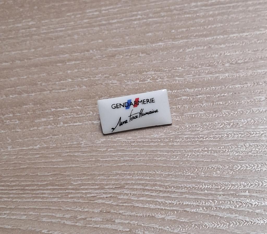 PIN - GENDARMERIE - UNE FORCE HUMAINE - POLICE - POLITIE, Collections, Broches, Pins & Badges, Envoi, Utilisé, Autres sujets/thèmes
