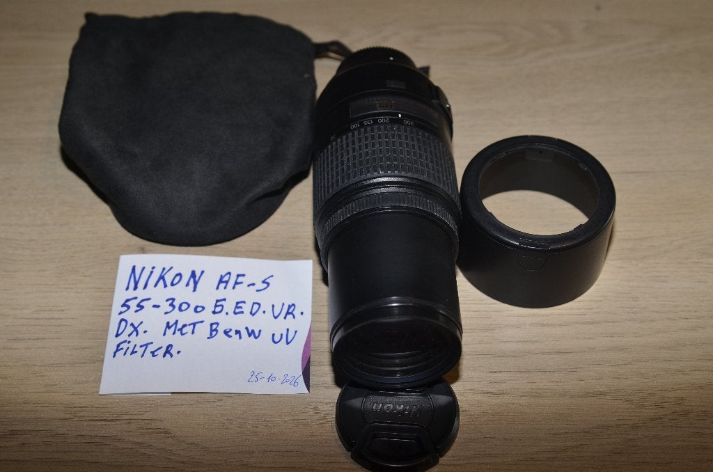 nikon af-s 55-300 g ed vr dx met uv filter, Gebruikt, Spiegelreflex, Beeldstabilisatie, Ophalen of Verzenden