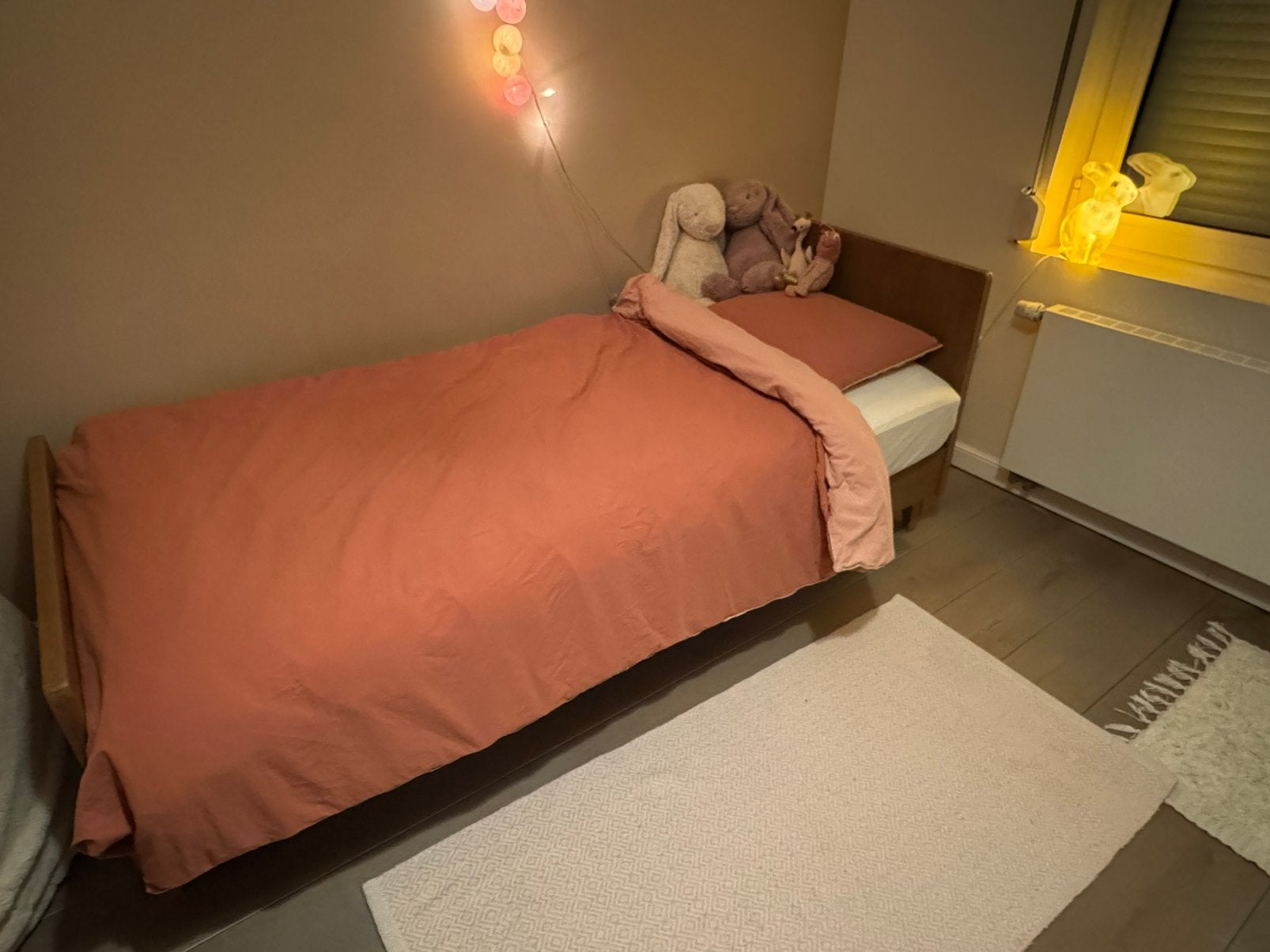 Lit 1 personne vintage + matelas comme neuf, 90 cm, Brun, Enlèvement, 200 cm