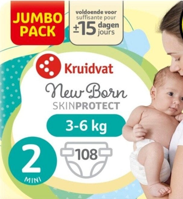 Kruidvat 2 newborn mini luiers jumbopack 108 stuks, Ophalen