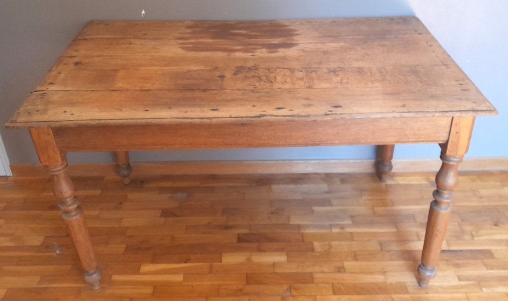 VINTAGE eikenhouten tafel om te restaureren..., Antiek en Kunst, Antiek | Meubels | Tafels, Ophalen