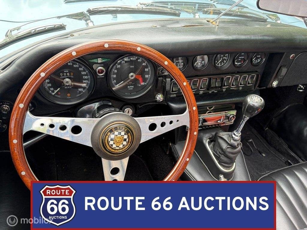Jaguar E-Type Series 1.5 | 1968 | Route 66 Auctions, Zwart, Bedrijf, Handgeschakeld, Overige carrosserie