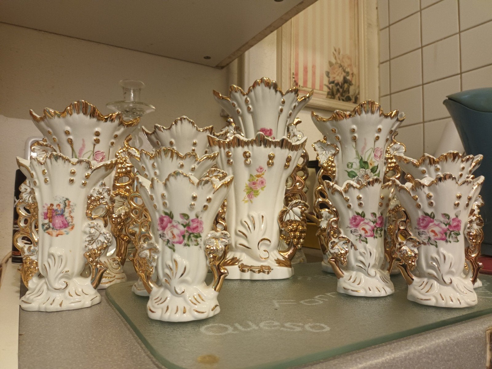 porseleine antieke voltallige vaasjes ., Maison & Meubles, Accessoires pour la Maison | Couronnes, Enlèvement